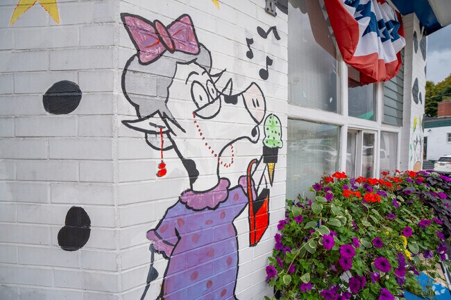 Dairy Delight will greet you with its colorful cows and flowers in Oak Grove.