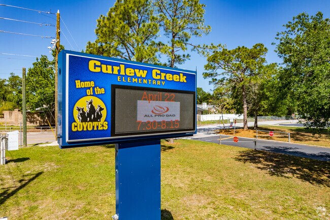 Curlew Creek Elementary School is home of the Coyotes and serves Countryside Northridge and Wilshire Estates.