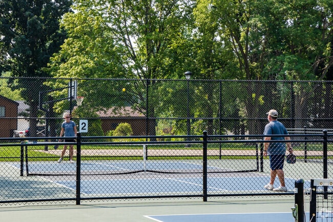 Pickle ball courts are provided at Teichmiller Park.
