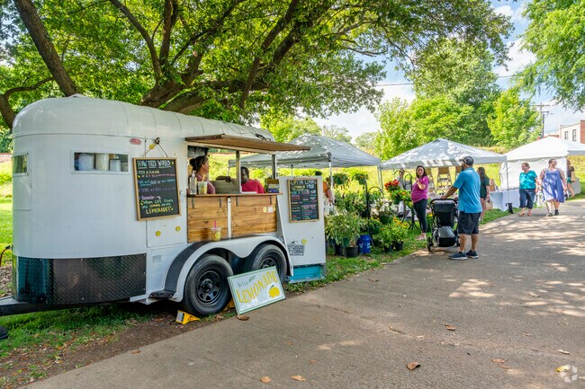 The Belmont Farmers Market has some great local food options to try while shopping.