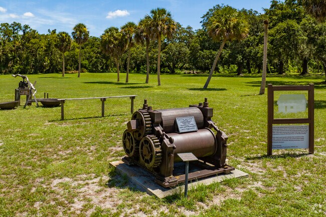 A sugar roller once used on the property.