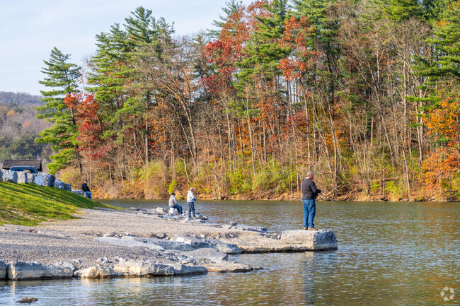 Fishing on a warm fall day is a great way to relax at Bald Eagle State Park.