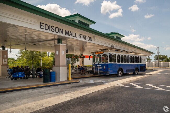 The bus can be caught nearby at Edison Mall Station.