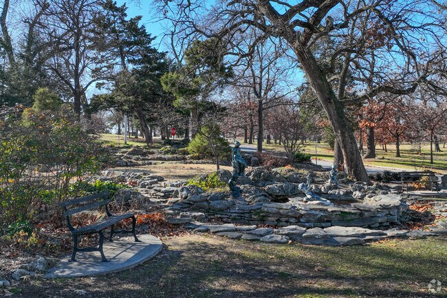 Woodward Park is known throughout Tulsa for sculptures, rock formations and serene beauty.