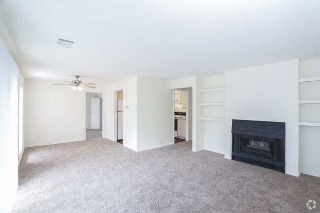 Fireplaces in spacious living room areas