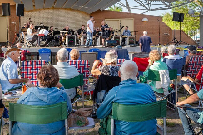 The bandshell in Bonita Springs has regular musical concerts and events near Talis Park