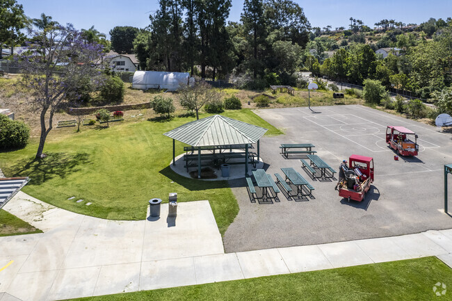 The lunch break area of the Ivy High School in Fallbrook.