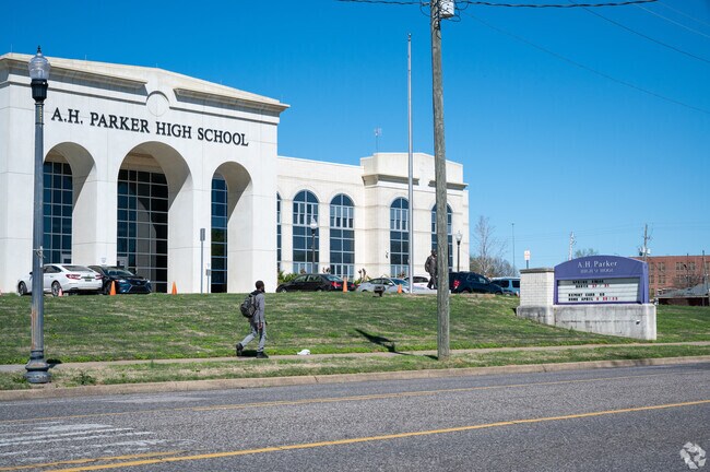 A.H. Parker High School is on Reverend Abraham Woods Jr Boulevard in Central City.