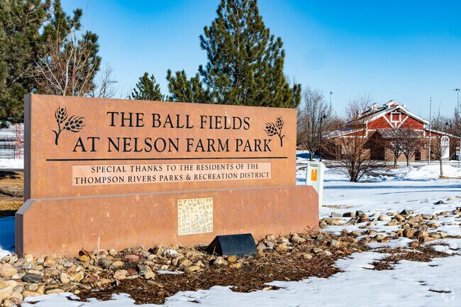 Nelson Farm Park Ball Area in Greeley has four baseball diamonds and hosts local league practices and games.