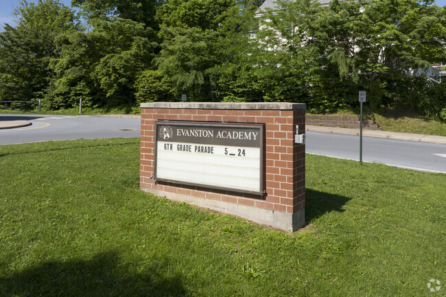 Evanston Academy Elementary School educates children in grades Pre-K through 8th.
