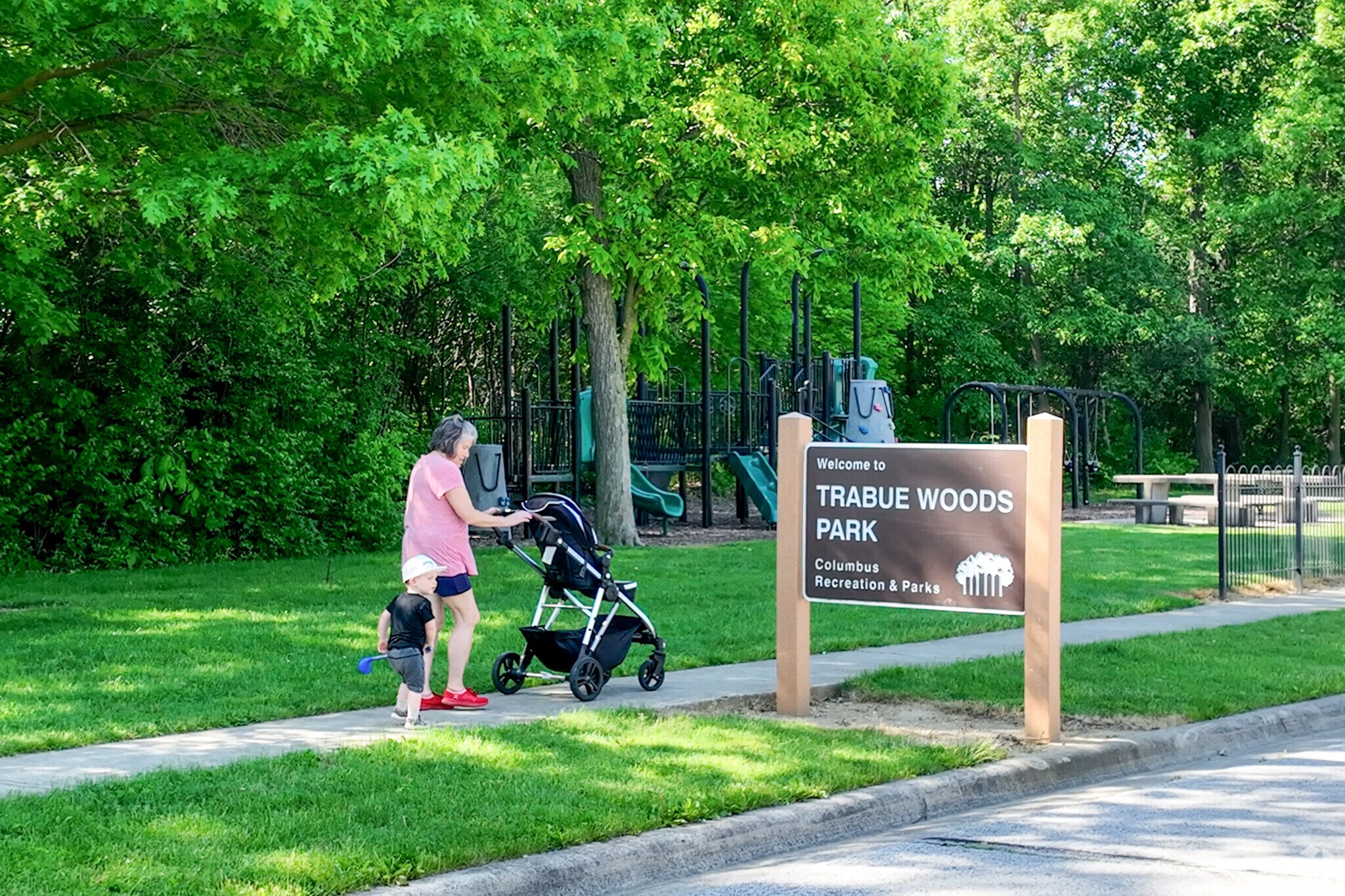 Trabue Woods Park is situated in the middle of the Trabue Woods neighborhood.