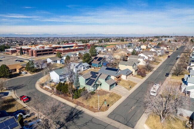 You can find colorful homes throughout the Aurora Highlands neighborhood.