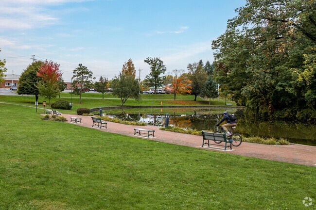 The Beard Park in Fayetteville is 5.8 acres and features a large pond.