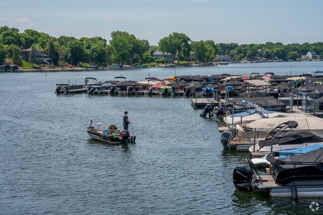 An angler fishing in the Marina.