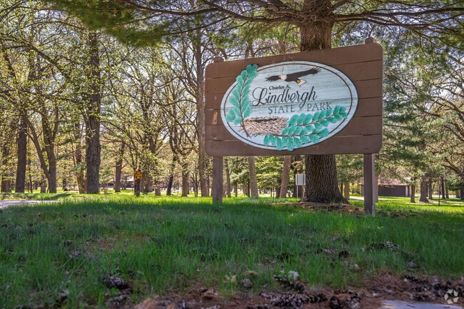 Charles A. Lindbergh State Park is located along the Mississippi River in Little Falls, Minnesota.