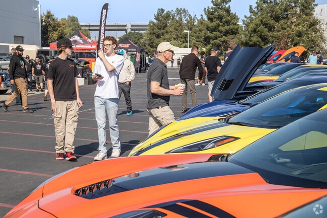 Cars and CaFe in Corona brings in many Corvettes.