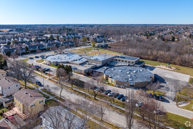 An aerial of Westlawn Elementary School in Cedarburg.