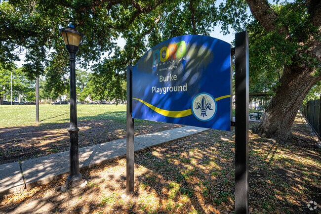 Burke Playground provides a large green space for nearby residents.