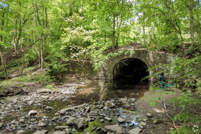 The East Branch Indian Creek runs through Morris Park within the Overbrook neighborhood.
