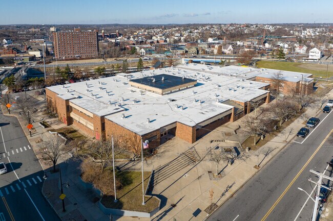 Aerial View of Asa Messer Elementary School at Bridgham in Providence.