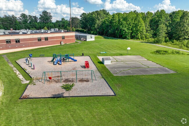 Byrd Elementary School has a playground and basketball court.