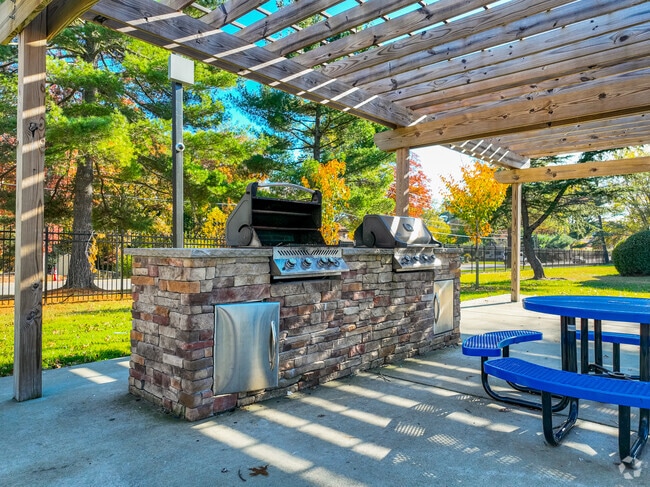 Residences at Brookside in Elkhardt feature grilling areas for residents.
