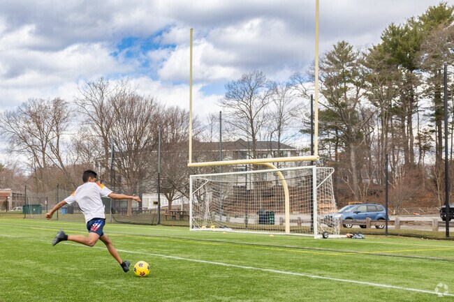 Soccer is one of many activities to enjoy at Sprague Fields in Wellesley Square.