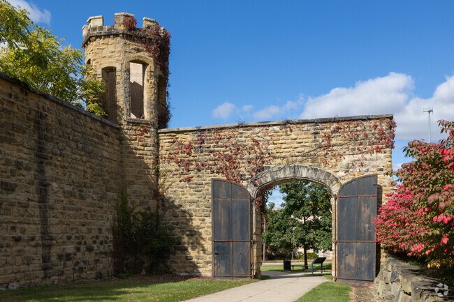 Arts Armory Walk passes through the historic Jackson State Prison along the Grand River.