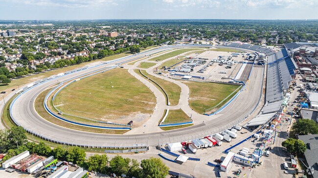 The Milwaukee Mile Speedway, near Fair Park, hosts concerts and races throughout the year.