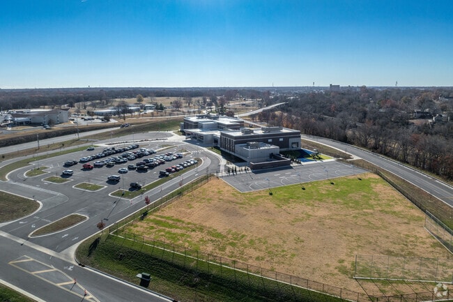 Dover Hills Elementary is surrounded by homes.