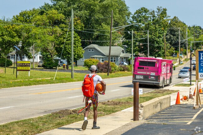 Public transportation runs through Highland Area to provide access to downtown Rockford.