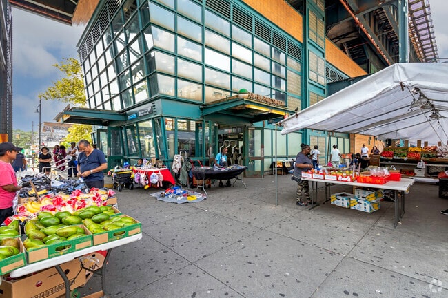 You can find and buy almost anything here in the Olinville neighborhood.