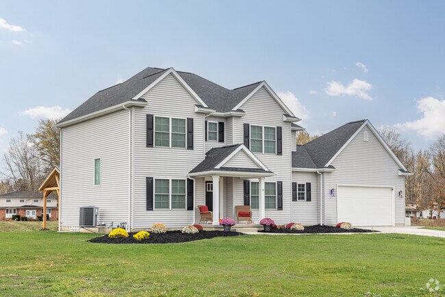 A newly built Craftsman-style house in Orchard Park, NY.