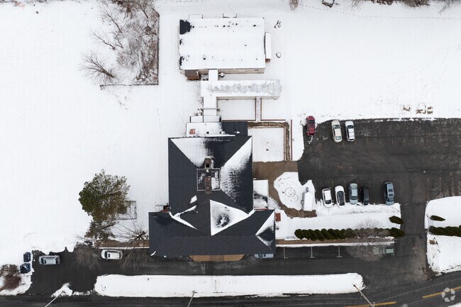 A top down view of Annur Islamic School is located in the Fort Hunter area of Albany, NY.