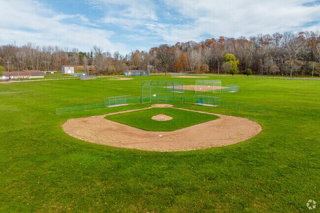 Elma Centennial Park has several baseball fields to play on.