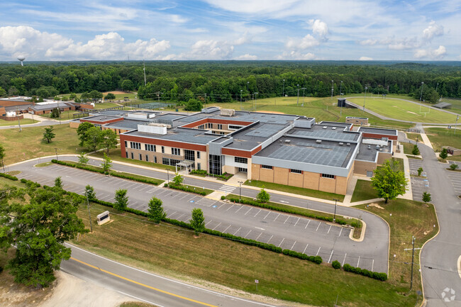 An aerial view of Powhatan Middle School.