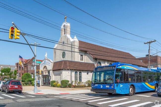 MTA buses head south to Rockaway Beach and north up to the Jamaica neighborhood.