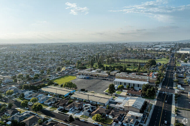 A bird's eye view of the entire campus at St. Linus Elementary School in Norwalk.