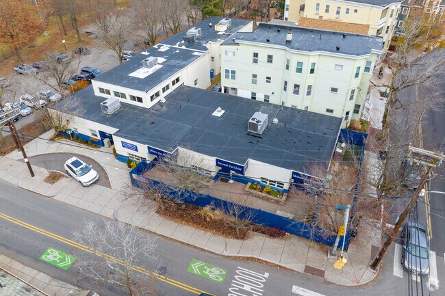 Cambridge Montessori in Neighborhood Nine has a small courtyard to utilize in the front.