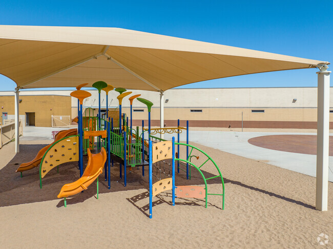 At recess, students flock to the playground at Fine Arts Academy.