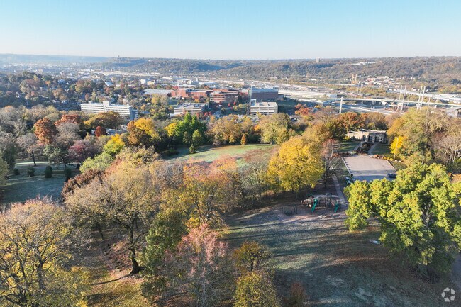 Mt Storm Park offers a playground, shelter and gorgeous overlook of the Clifton skyline.