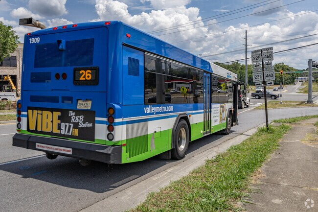 Visit Hollins Road in Hollins to find various bus stops that will take you to downtown Roanoke.