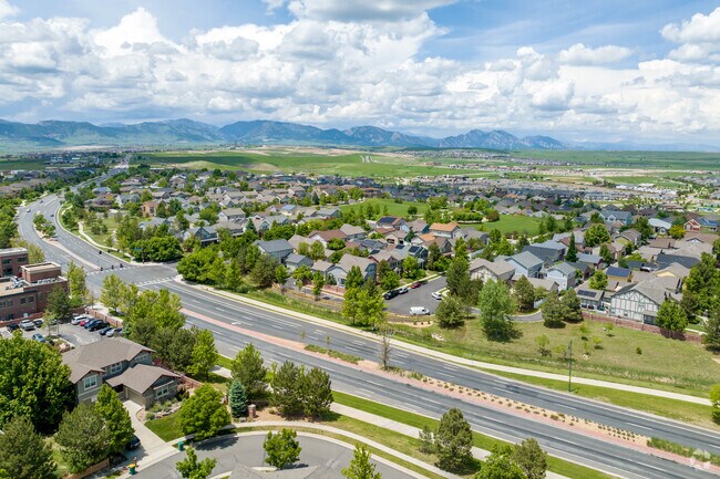 Aerial View of northern edge of the Village at Five Parks neighborhood looking west.