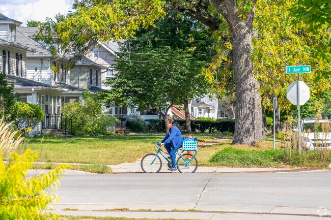 Bikers love riding around Parkway because of its dedicated bike lanes and safe streets.