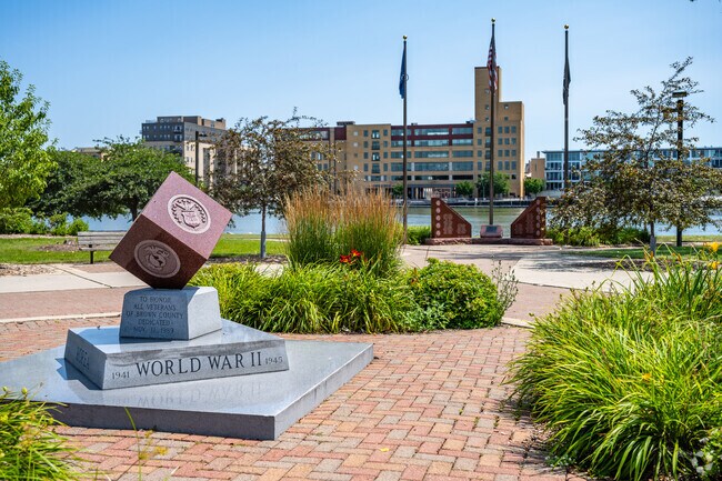 The central monument at Veterans Memorial Park.