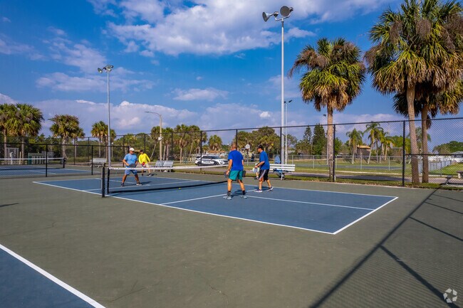 You can enjoy some games of tennis & pickle ball on the courts at Coquina Key park.