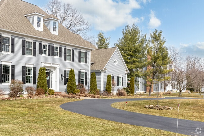 Modern homes are common in newer Simsbury developments.