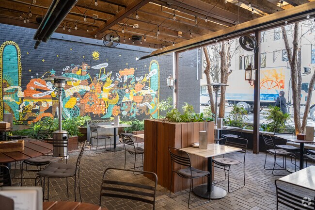 The patio at LEON's Full Service is a great place for a casual lunch.