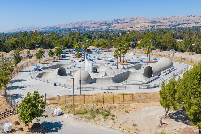 Skate park at Lake Cunningham Regional Park in Hidden Glen, San Jose, California.