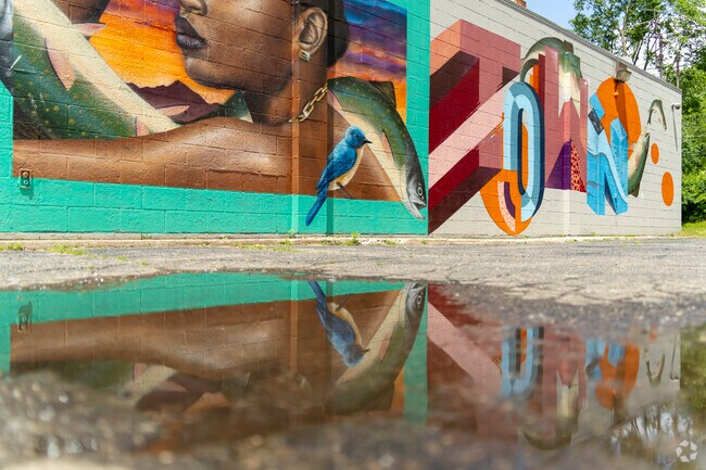 Quirky art can be found in the Ballenger Square neighborhood.